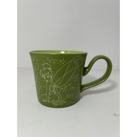 Disney Store Other - Disney Store Tinker Bell Green Ceramic Coffee Mug Disney Fairies Swirls Stars